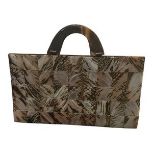 TICO Collection Shell Tile Handbag | Brown Tortoiseshell Look | Vintage Style